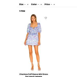 For Love & Lemons Charlene Puff Sleeve Mini Dress